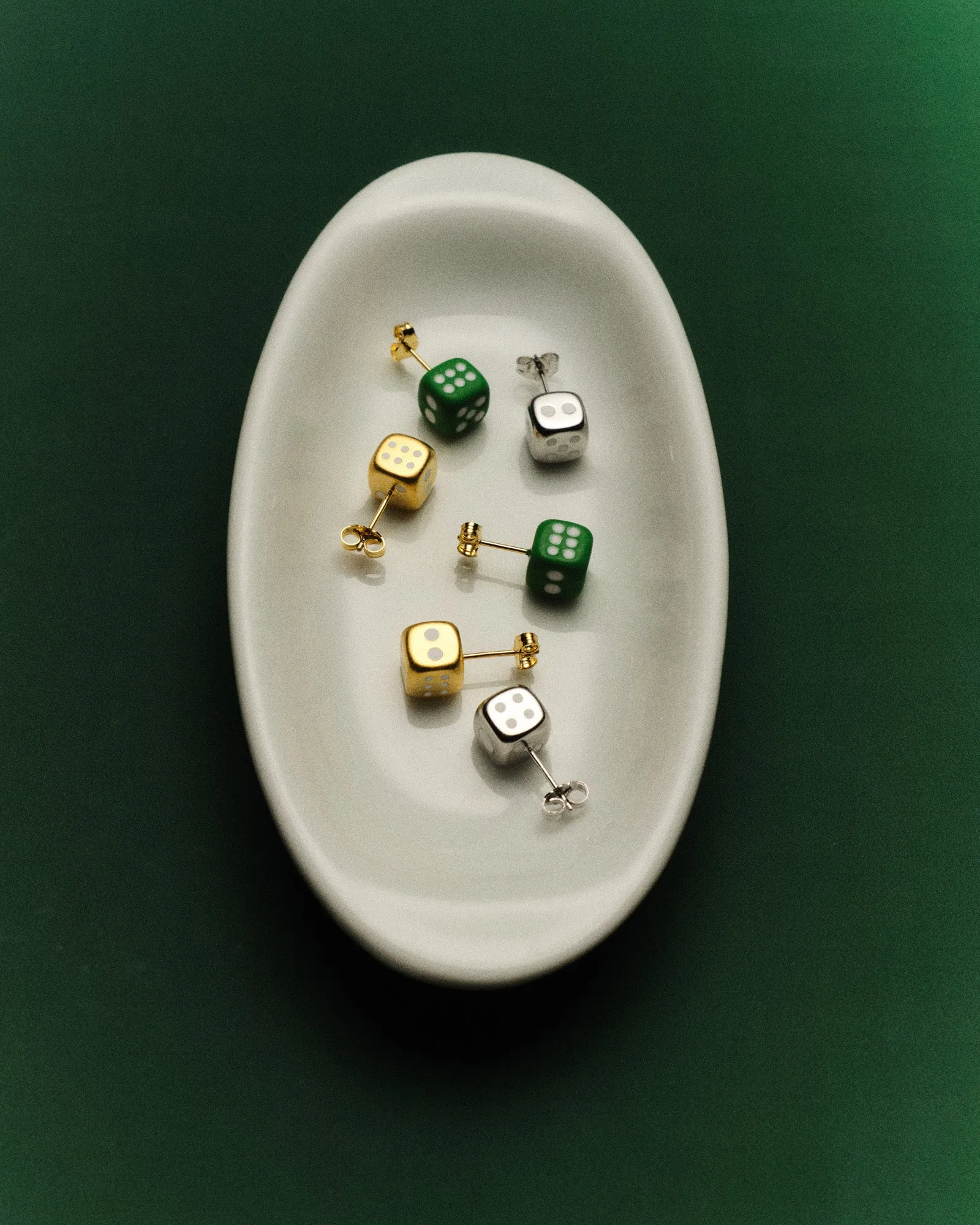 The Dice Earring Pair in Yellow Gold sold by VEERT product image thumbnail 3