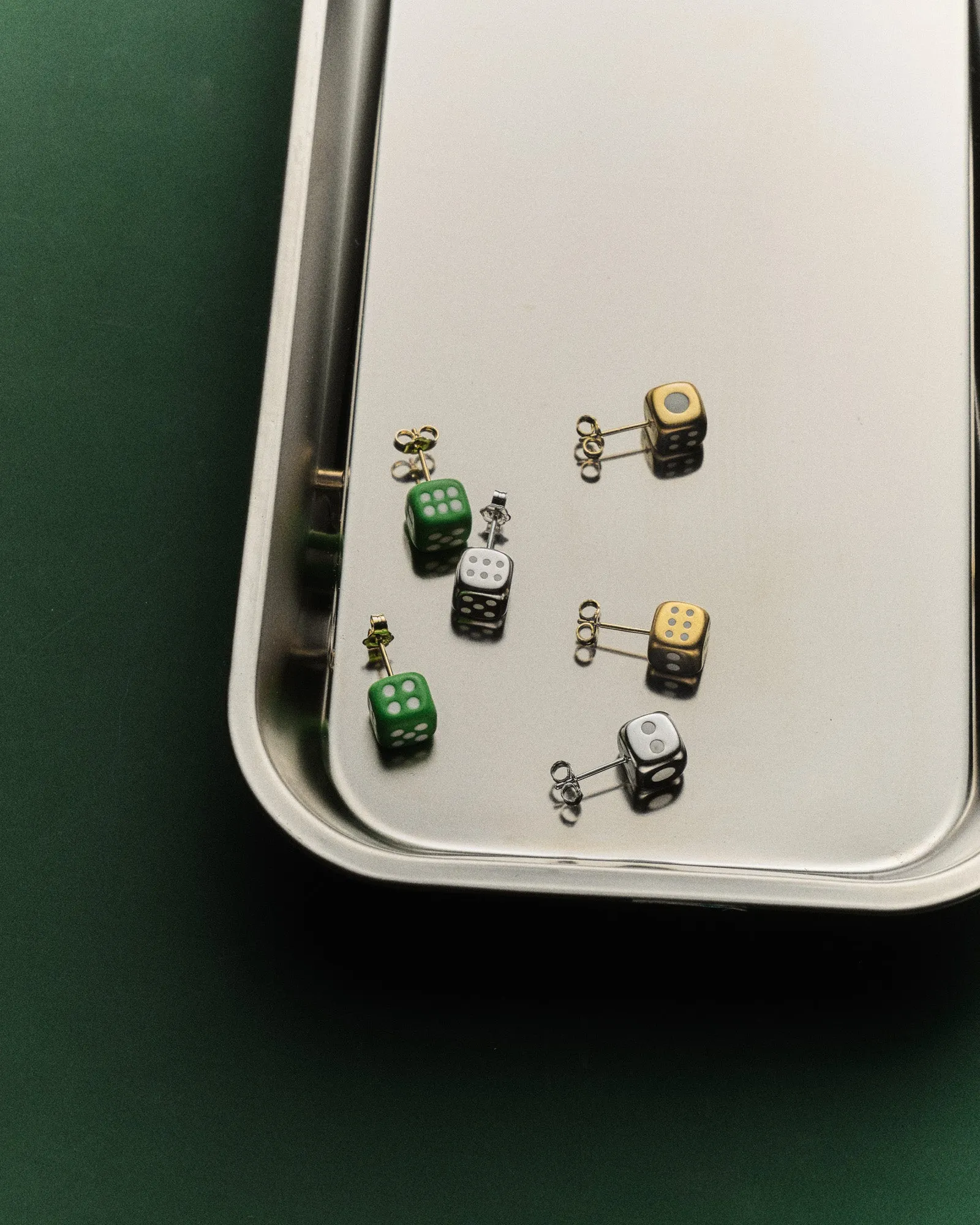 The Dice Earring Pair in Yellow Gold sold by VEERT product image thumbnail 5