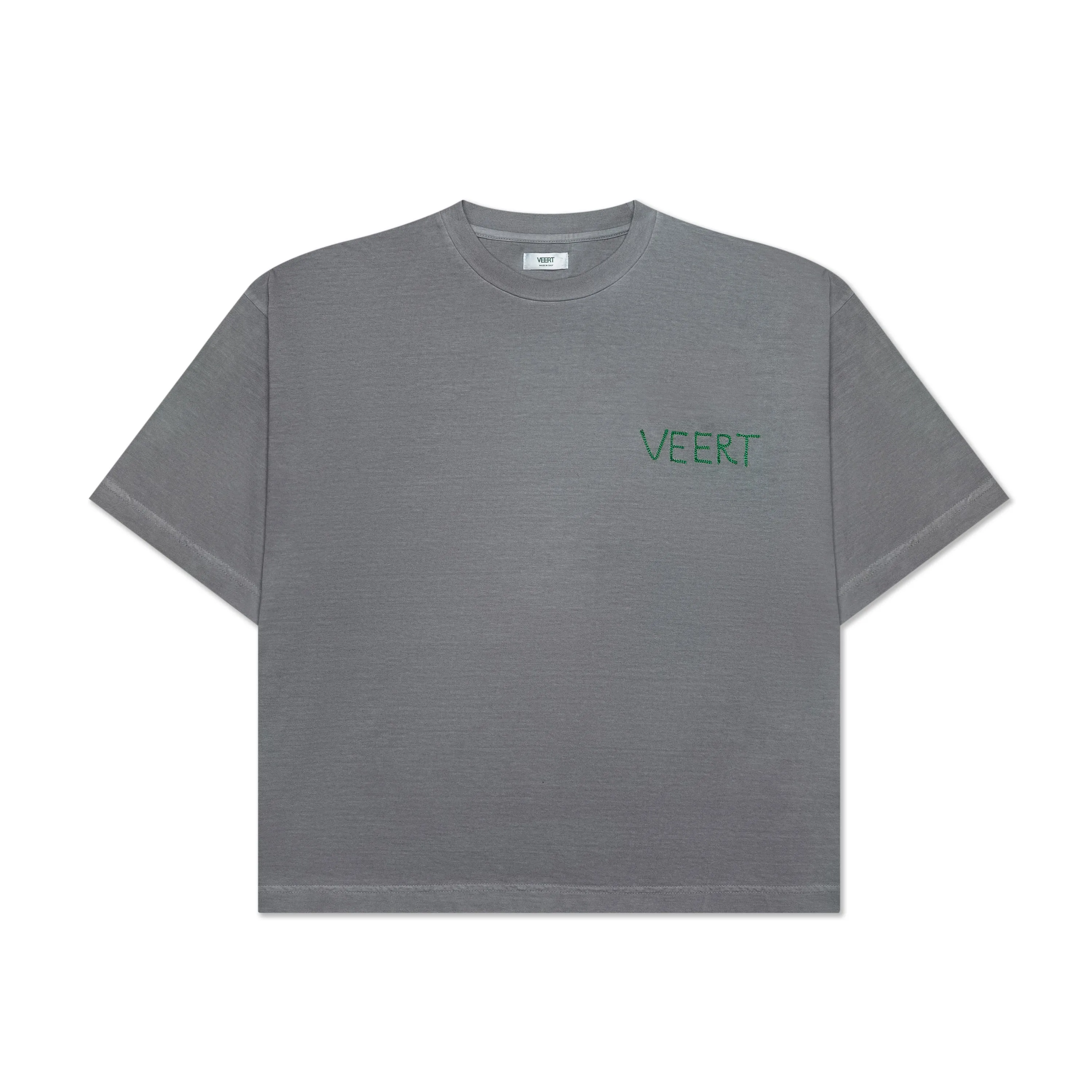 HANDWRITTEN EMBROIDERED T-SHIRT WASHED LIGHT GREY sold by VEERT product image thumbnail 2