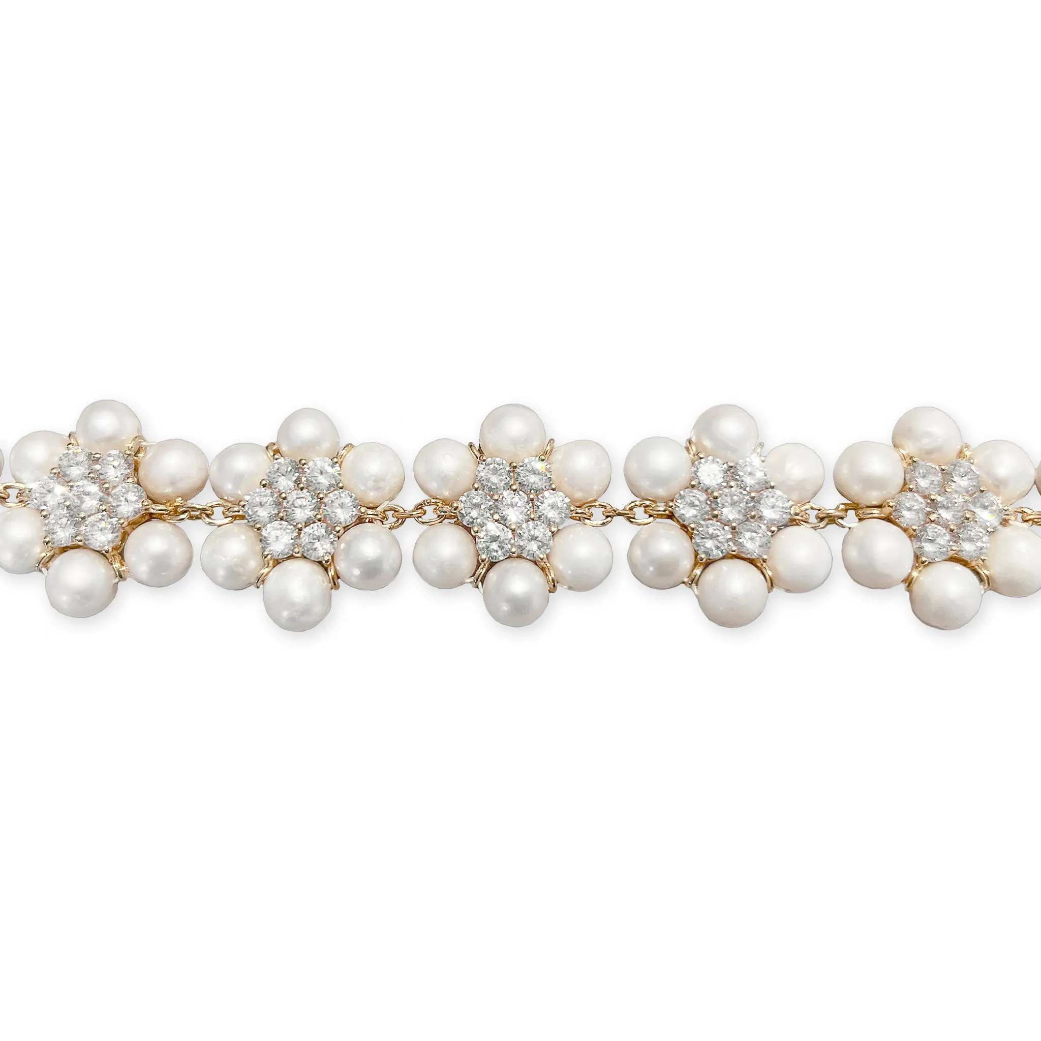 The 42 Pearl Clear Flower Bracelet in Yellow Gold sold by VEERT product image thumbnail 2