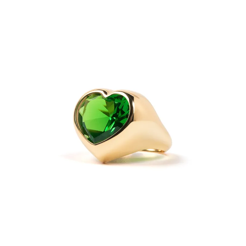 The Macro Heart Ring in Yellow Gold made by VEERT