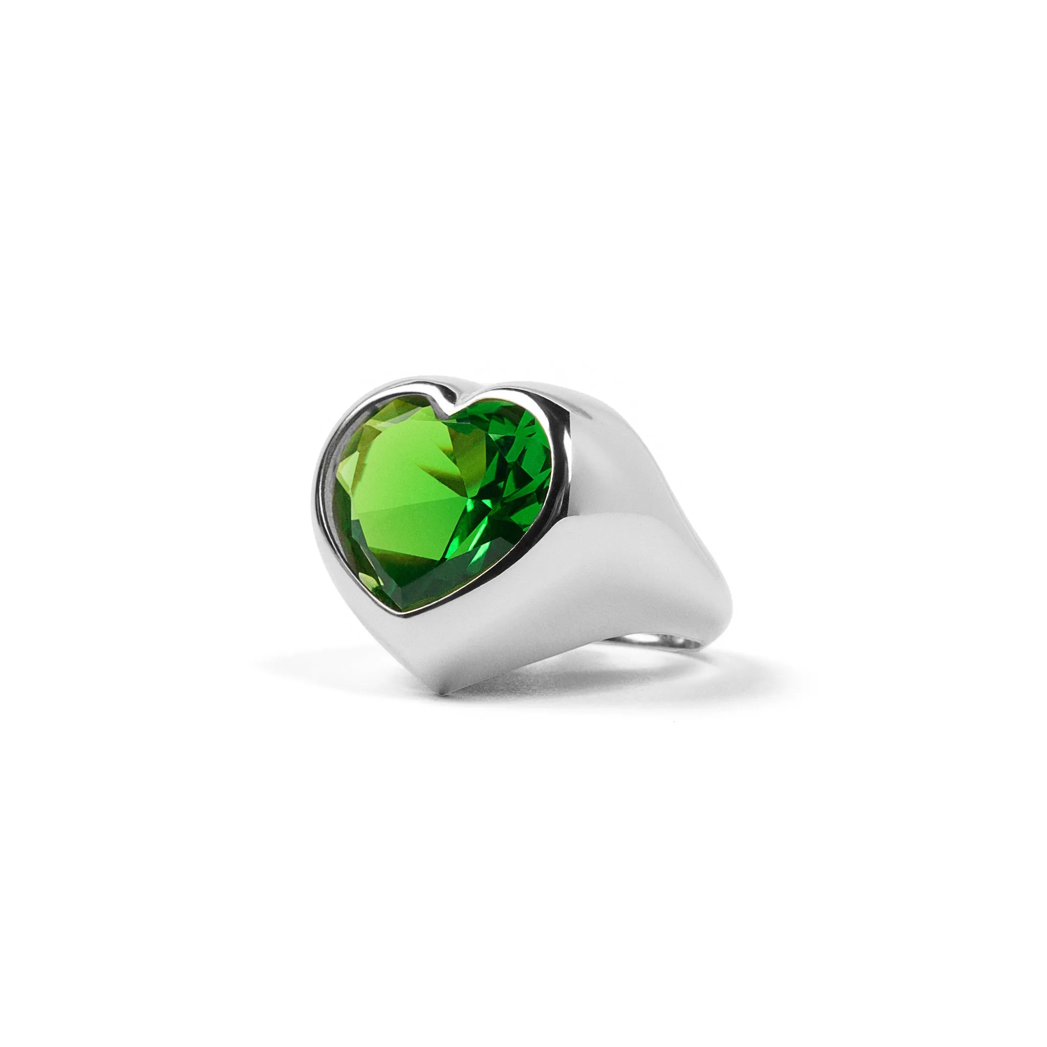 The Macro Heart Ring in White Gold sold by VEERT