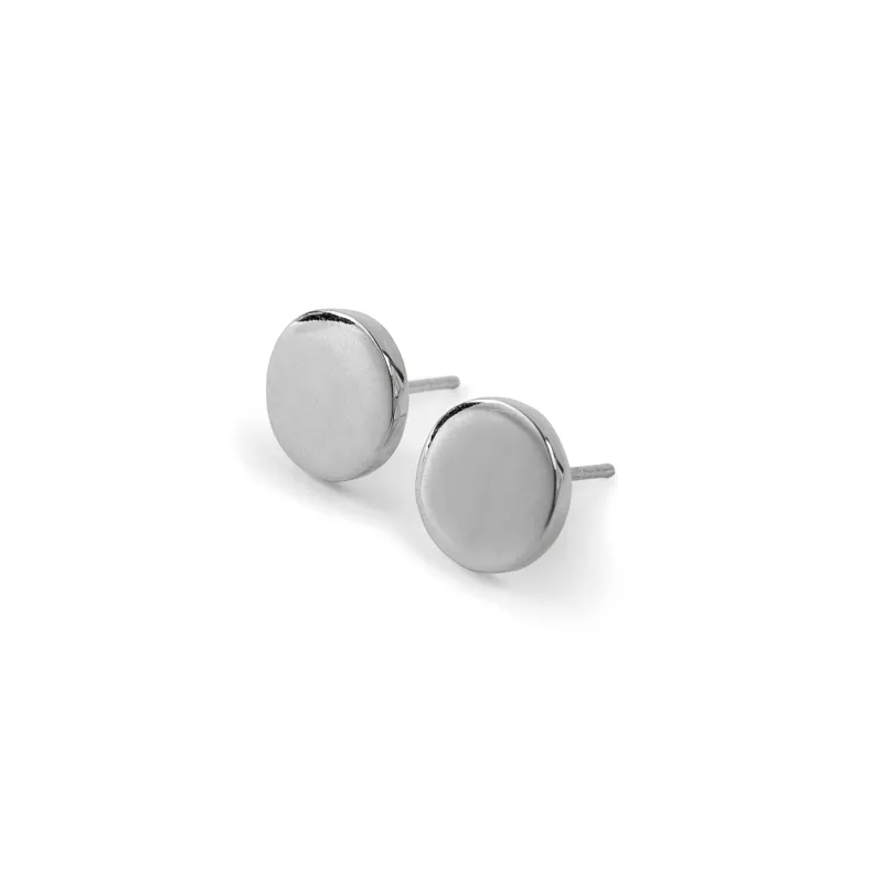 The Plain Circle Earring Pair in White Gold made by VEERT
