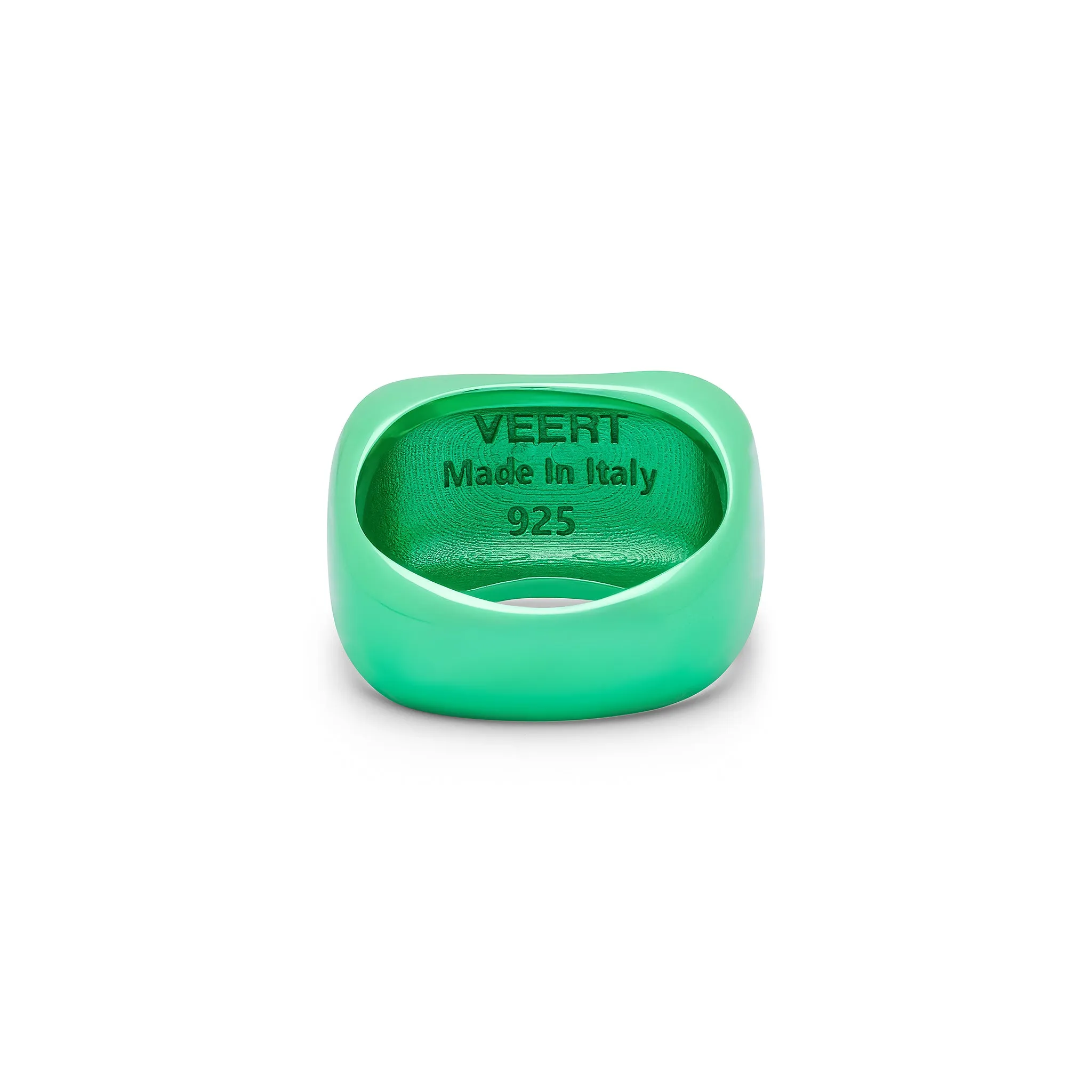 The Handwritten Logo Signet Ring in Green Coating sold by VEERT product image thumbnail 2