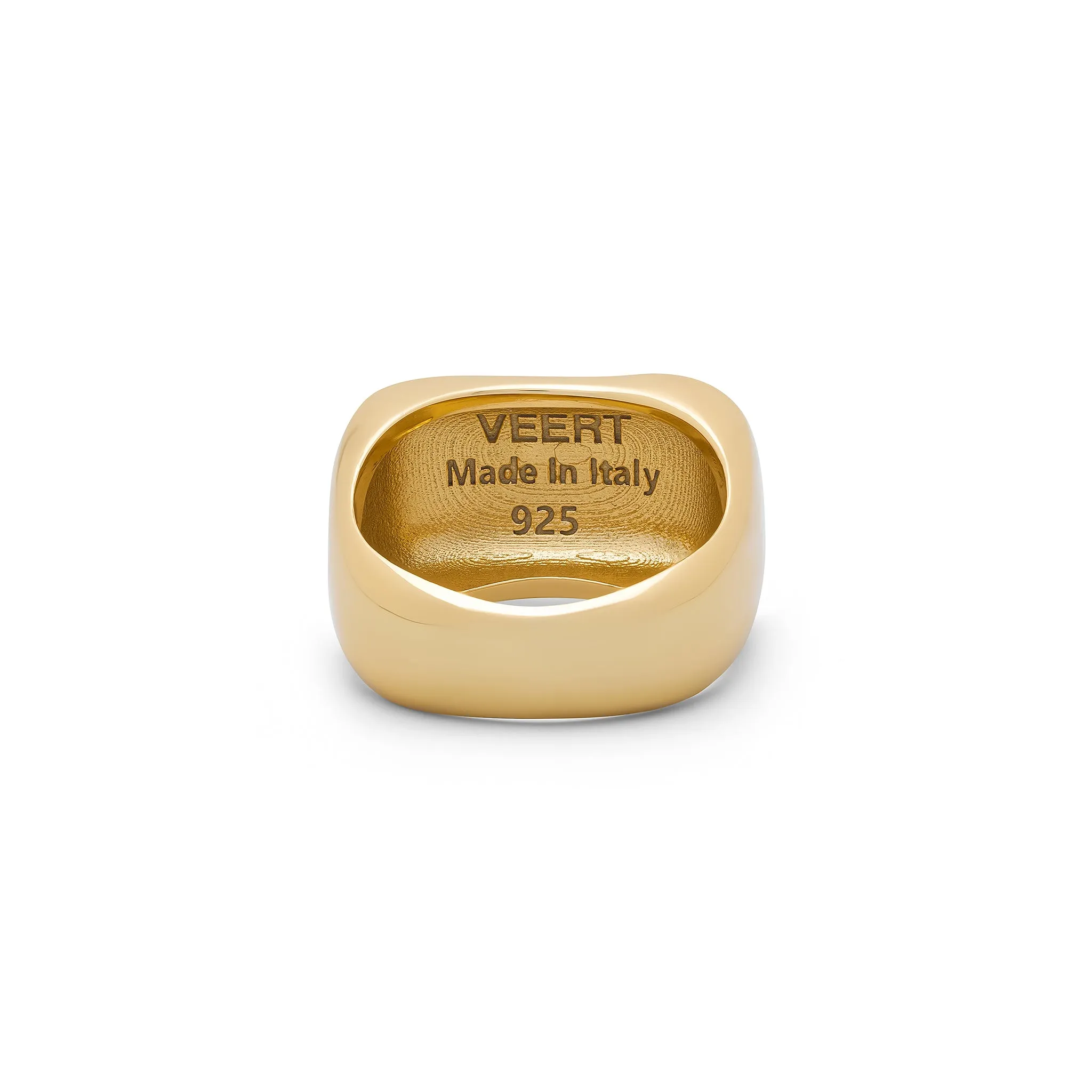 The Handwritten Logo Signet Ring in Yellow Gold sold by VEERT product image thumbnail 2