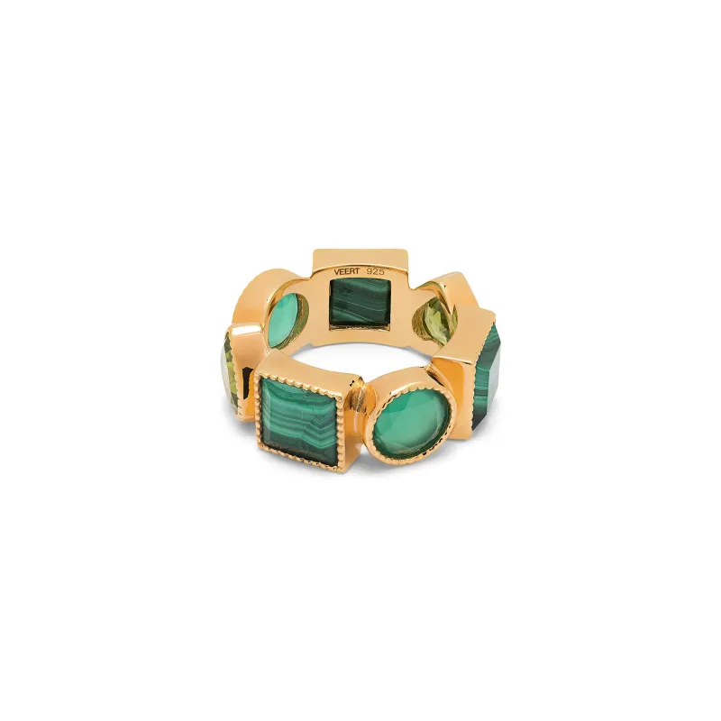 The Green Shape Ring in Yellow Gold made by VEERT
