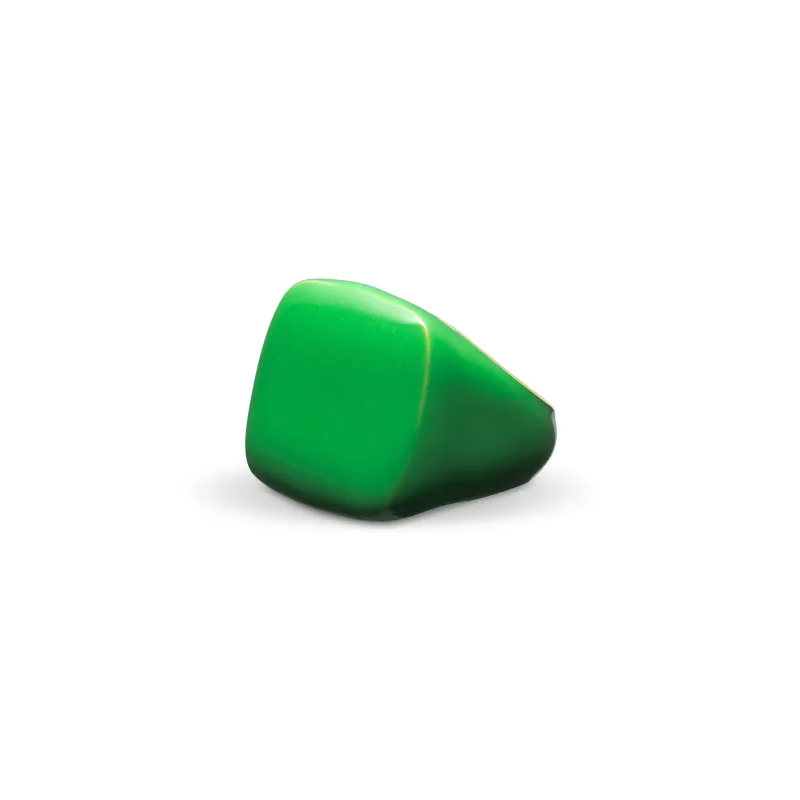 Green Enamel Square Signet Ring made by VEERT