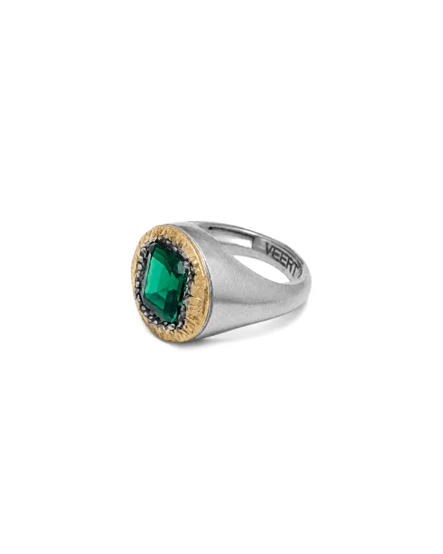 The Green Heritage Dual Tone Signet Ring made by VEERT