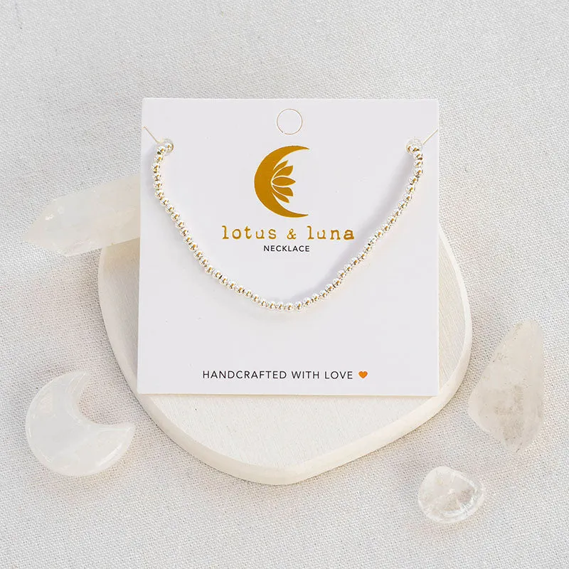 Silver 3mm Bead Necklace sold by Lotus & Luna product image thumbnail 3