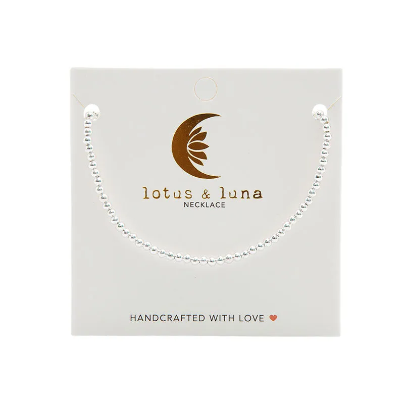 Silver 3mm Bead Necklace sold by Lotus & Luna product image thumbnail 4