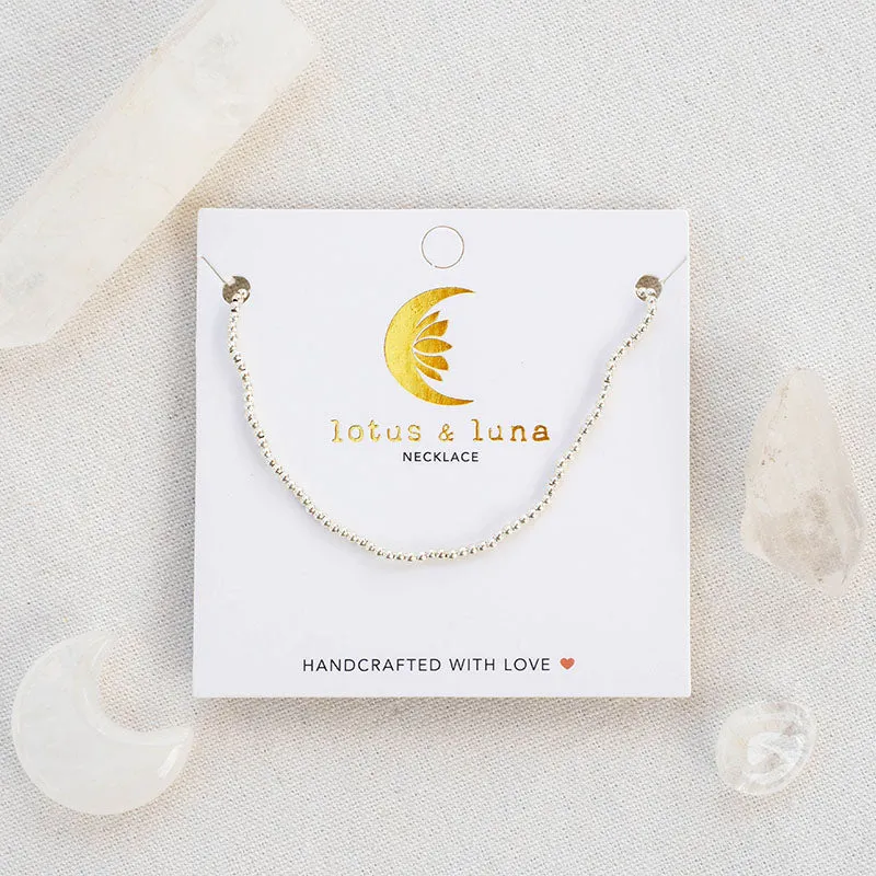 Silver 2mm Bead Necklace sold by Lotus & Luna product image thumbnail 2