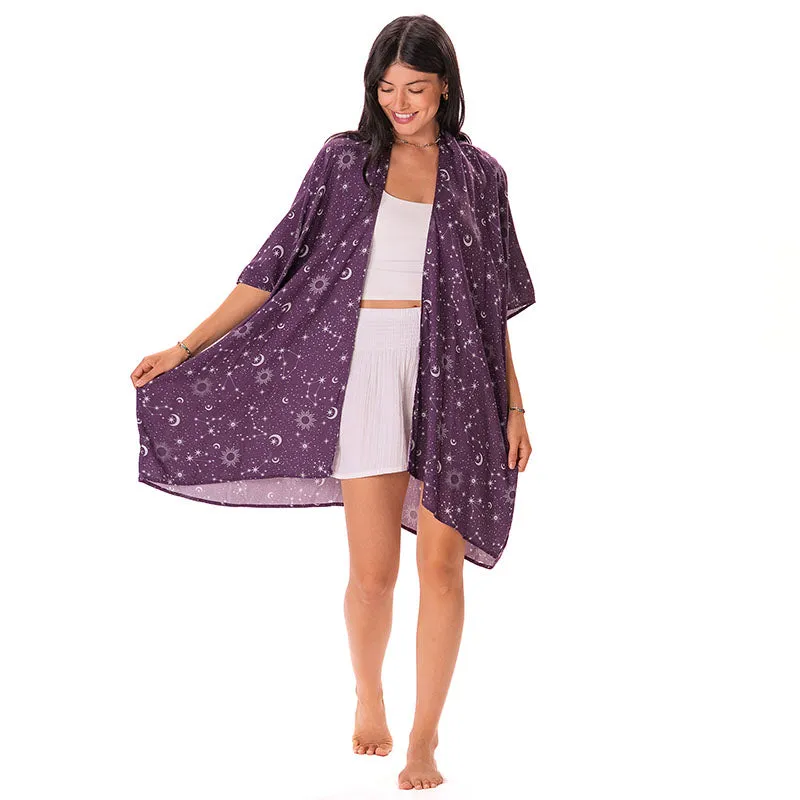 Plum Starry Night Kimono sold by Lotus & Luna product image thumbnail 4