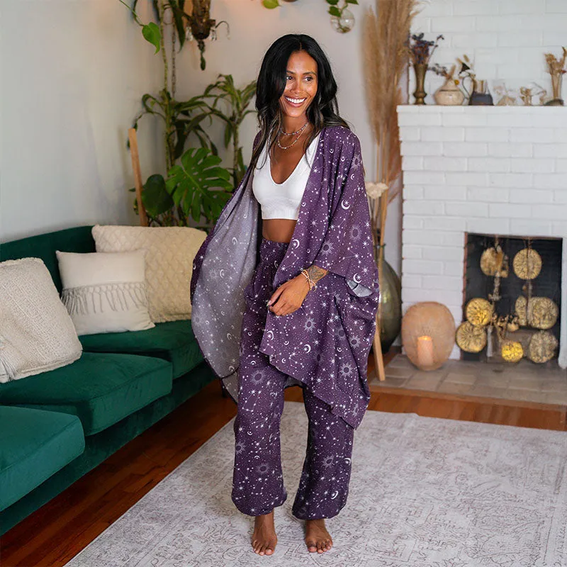 Plum Starry Night Kimono sold by Lotus & Luna product image thumbnail 2