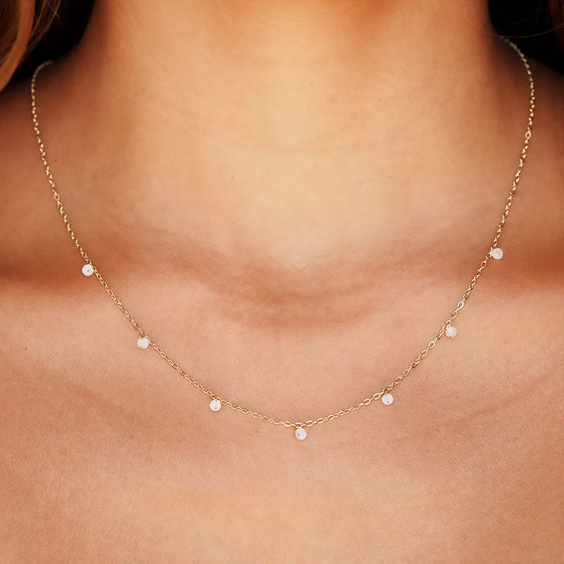 3mm Moonstone Dewdrop Necklace sold by Lotus & Luna
