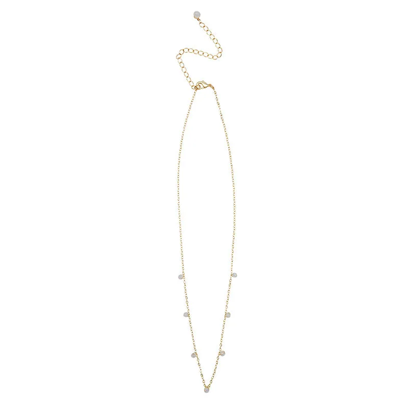 3mm Moonstone Dewdrop Necklace sold by Lotus & Luna product image thumbnail 4