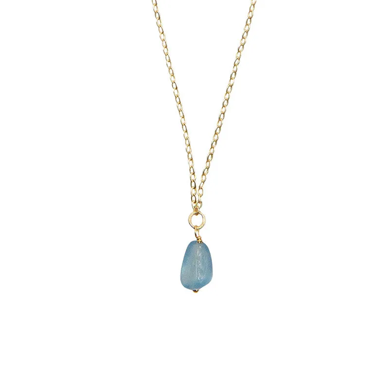 Aquamarine Drop Necklace sold by Lotus & Luna