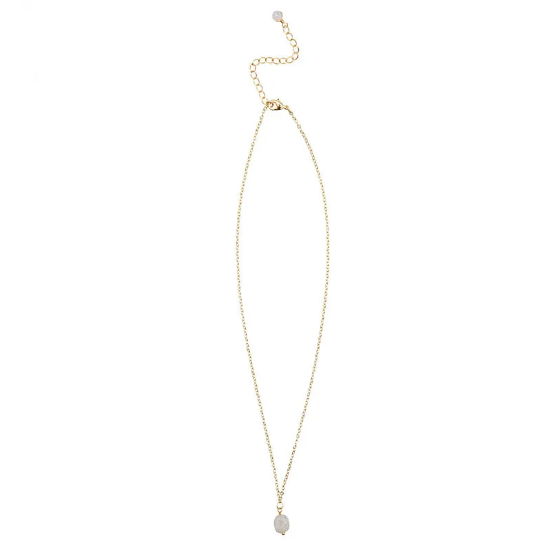 Moonstone Drop Necklace sold by Lotus & Luna product image thumbnail 4