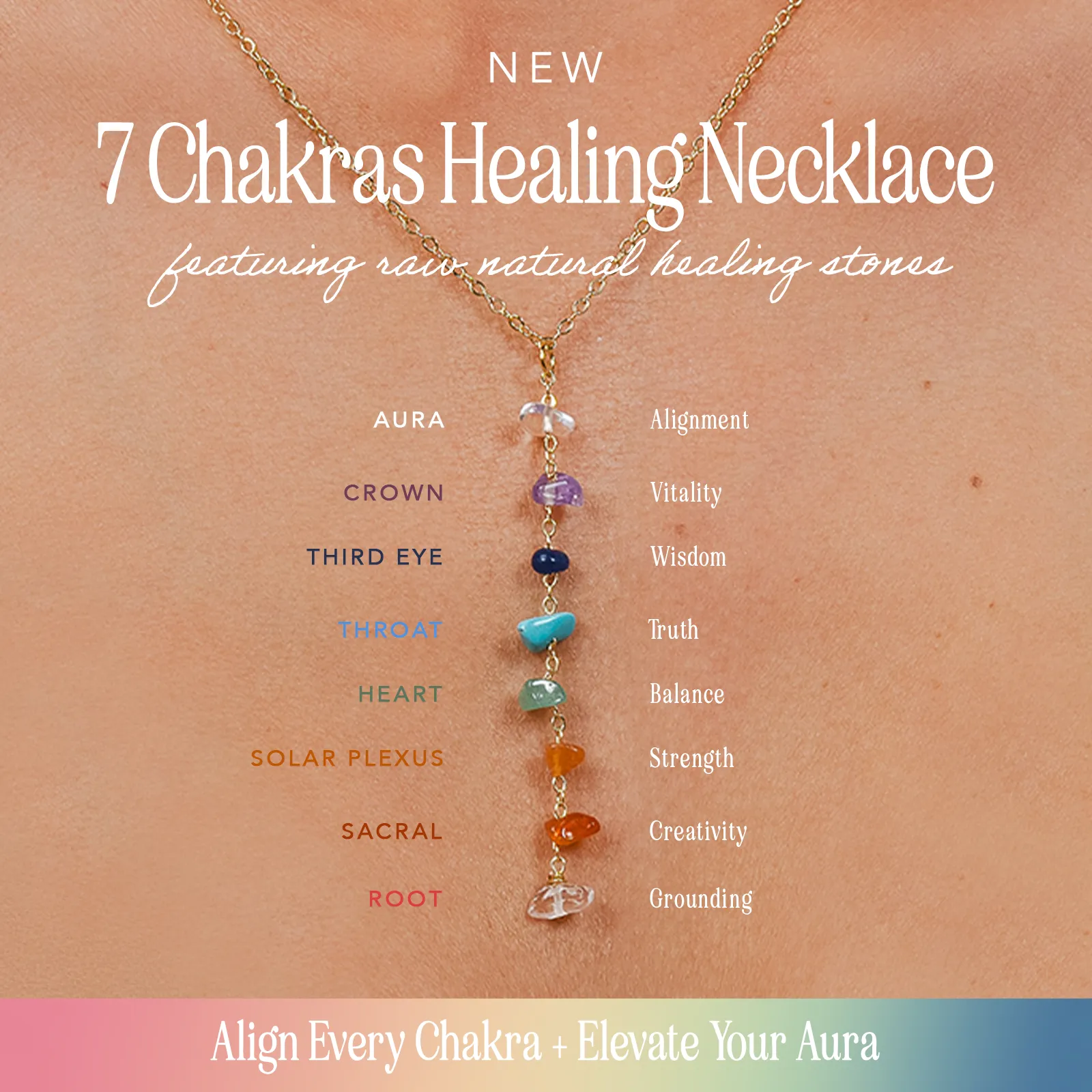 Divine Healer + 7 Chakra Raw Stone Necklace Stack sold by Lotus & Luna product image thumbnail 4