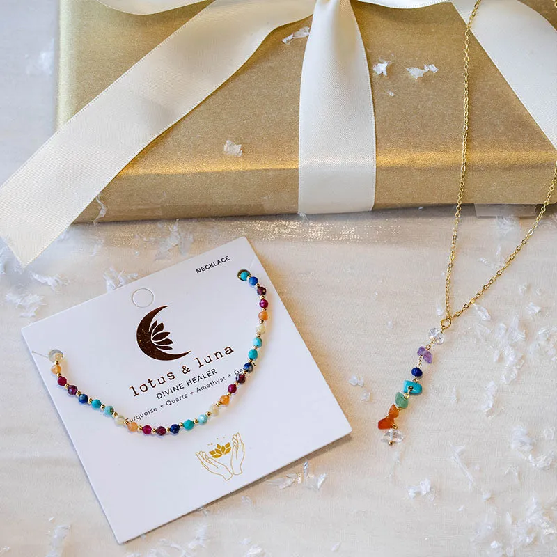 Divine Healer + 7 Chakra Raw Stone Necklace Stack sold by Lotus & Luna product image thumbnail 2