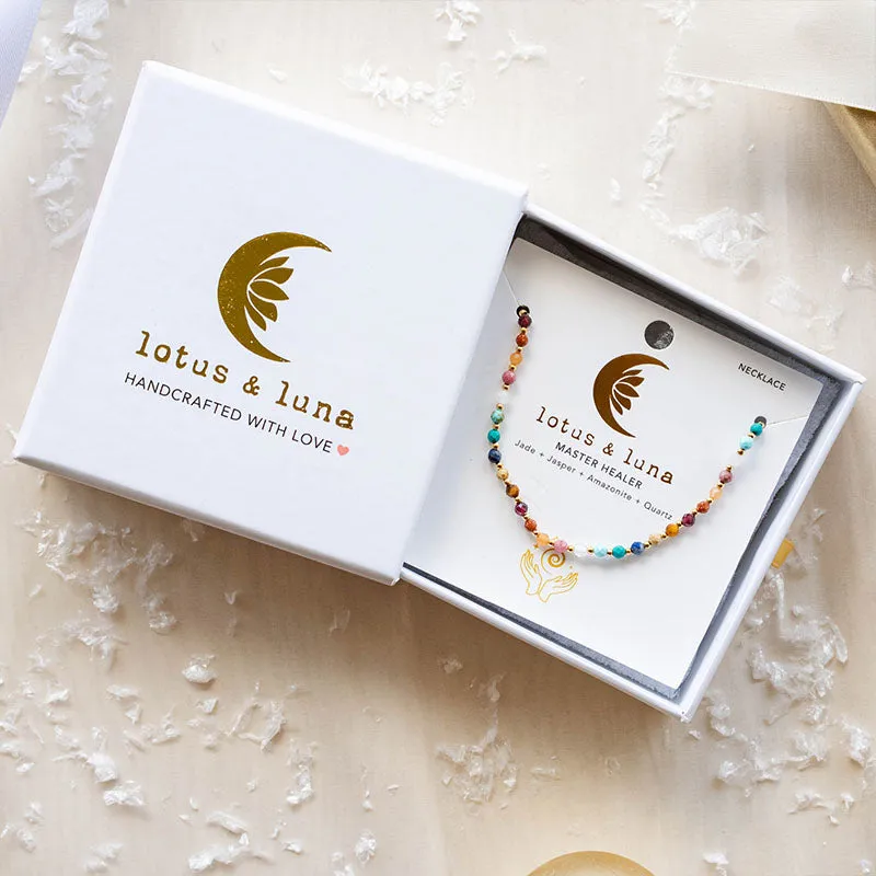 Master Healer + Golden Spirit Crescent Necklace Stack sold by Lotus & Luna product image thumbnail 4