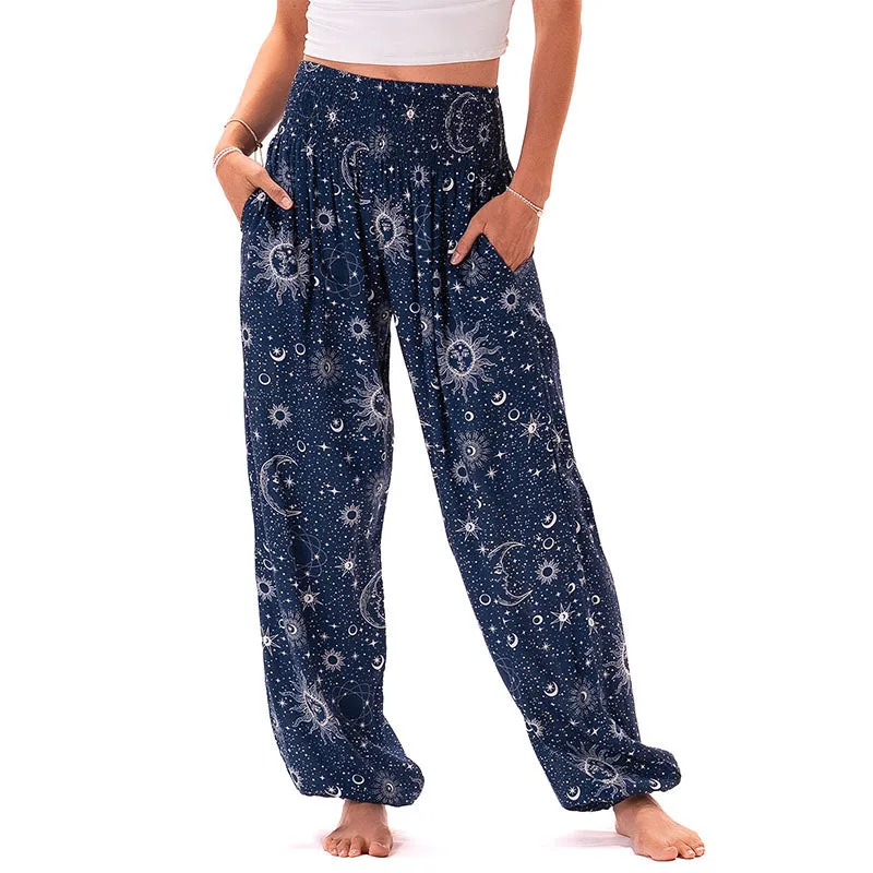 Indigo Cosmic Sky Harem Pants sold by Lotus & Luna