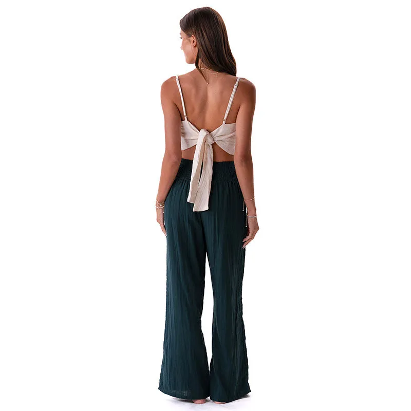 Rainforest Wide Leg Cotton Pants sold by Lotus & Luna product image thumbnail 5