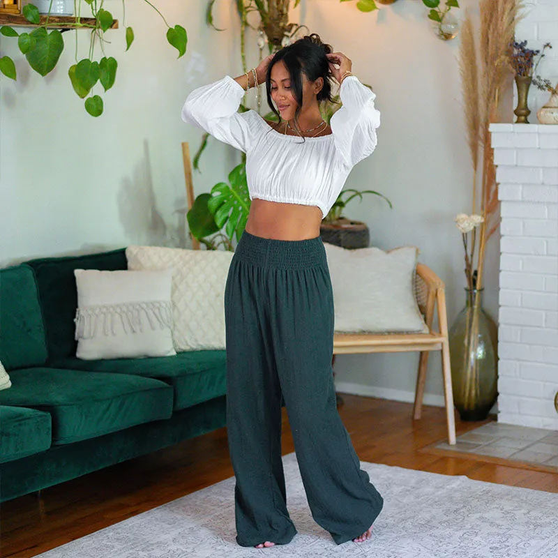 Rainforest Wide Leg Cotton Pants sold by Lotus & Luna product image thumbnail 3