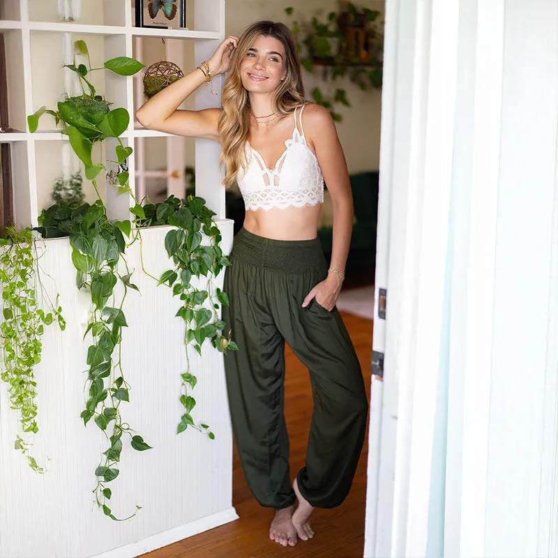 Olive Harem Pants sold by Lotus & Luna product image thumbnail 3