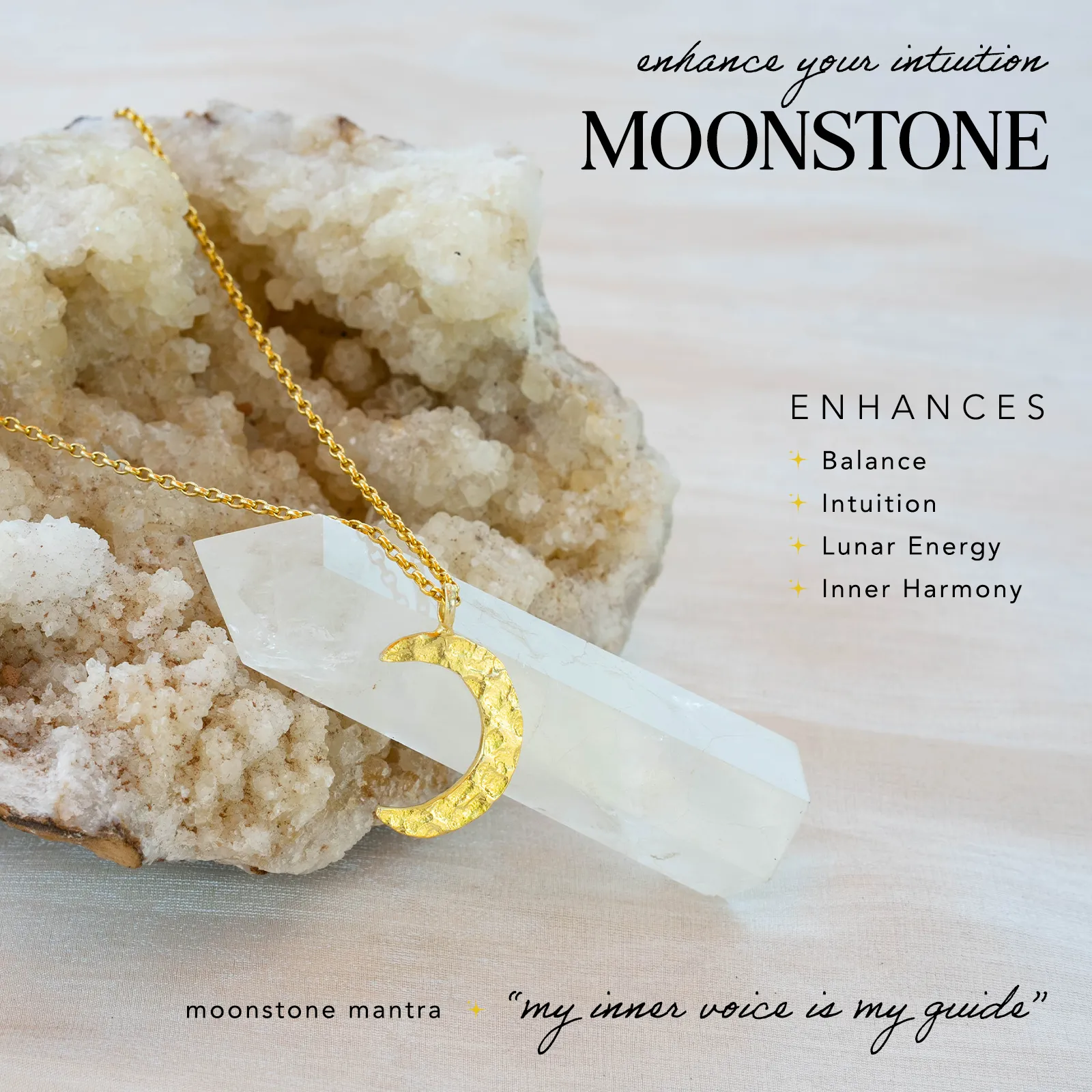 Golden Spirit Crescent Necklace sold by Lotus & Luna product image thumbnail 4