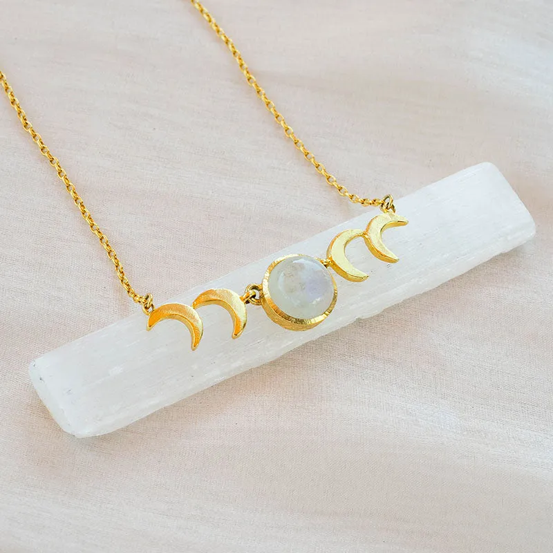 Crystal Moon Necklace sold by Lotus & Luna