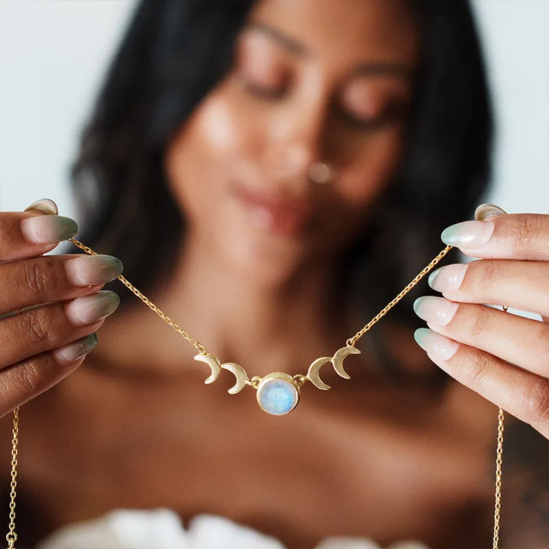 Crystal Moon Necklace sold by Lotus & Luna product image thumbnail 3