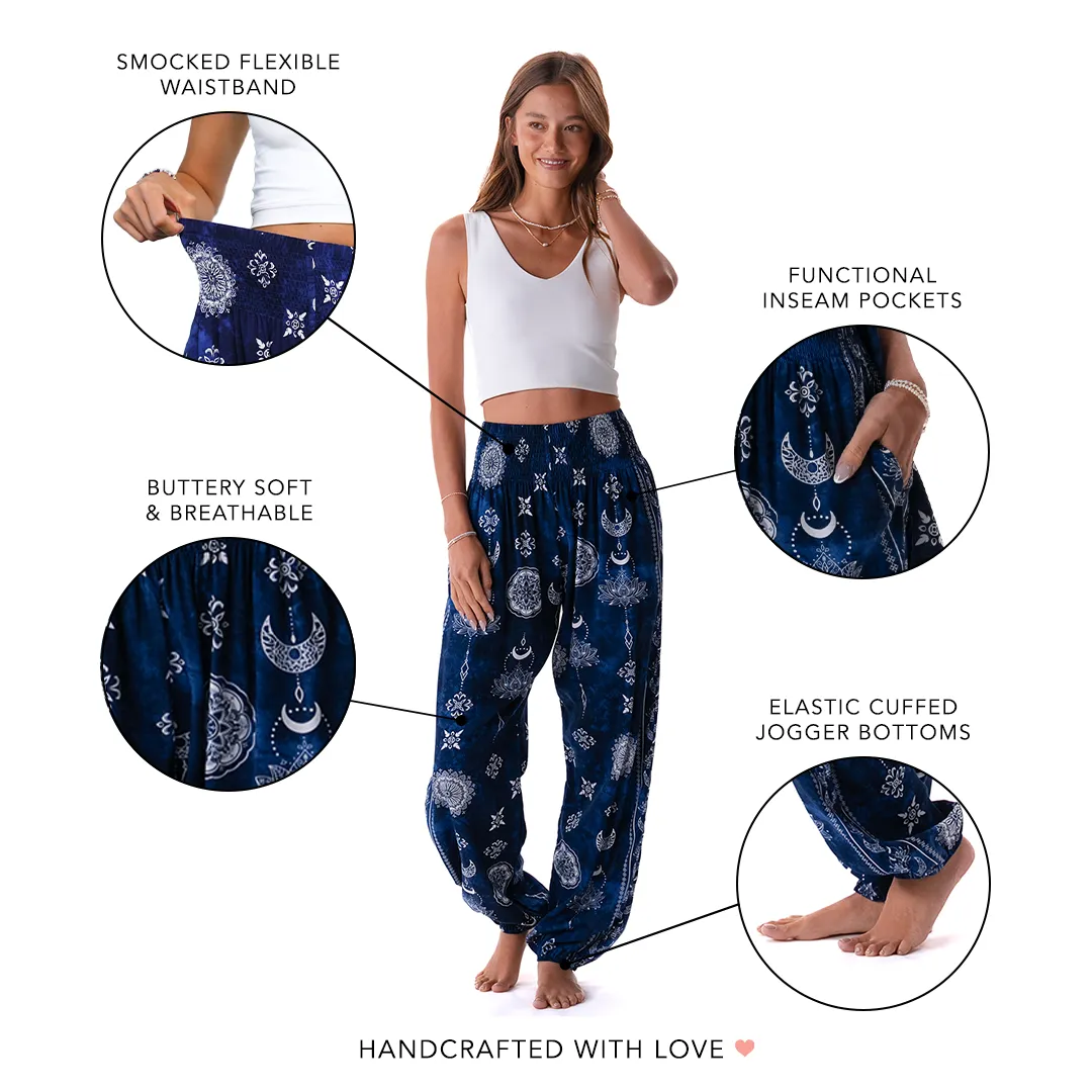 Nightfall Blue Lotus Moon Harem Pants sold by Lotus & Luna product image thumbnail 4