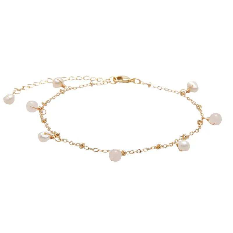 Self Love 4mm Dewdrop Anklet sold by Lotus & Luna