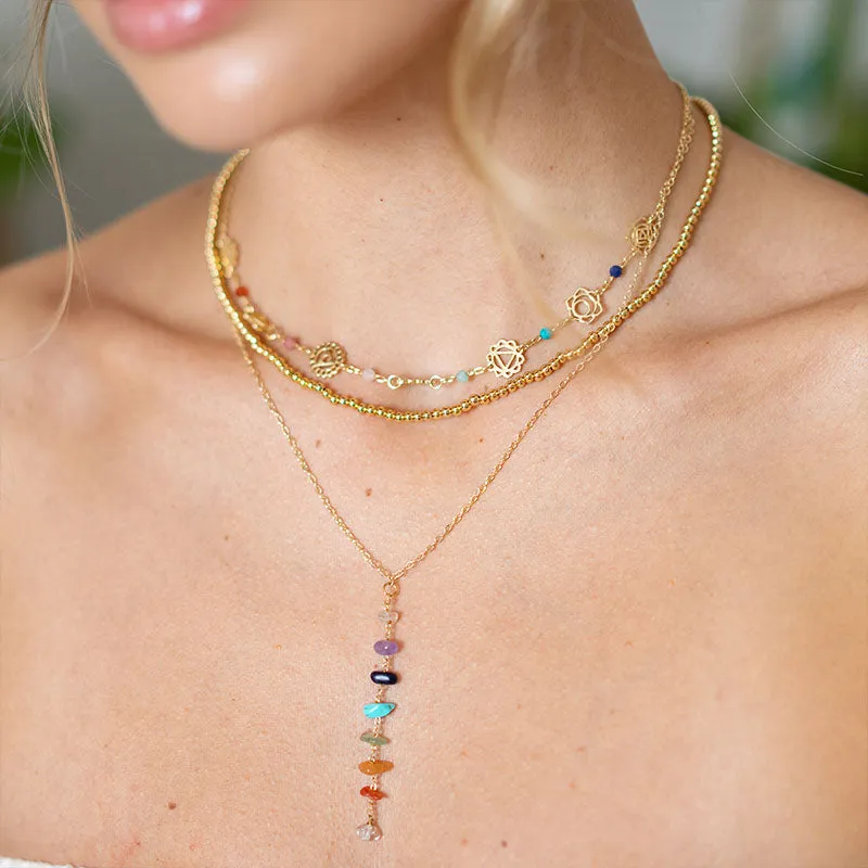 3mm Gold Ball Necklace sold by Lotus & Luna product image thumbnail 5