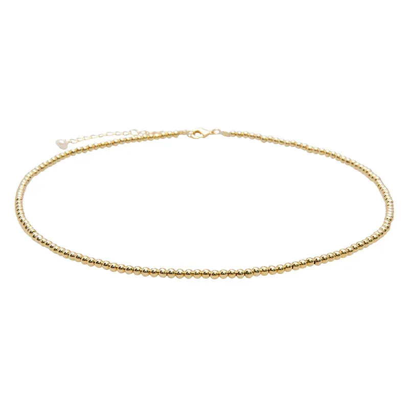 3mm Gold Ball Necklace sold by Lotus & Luna