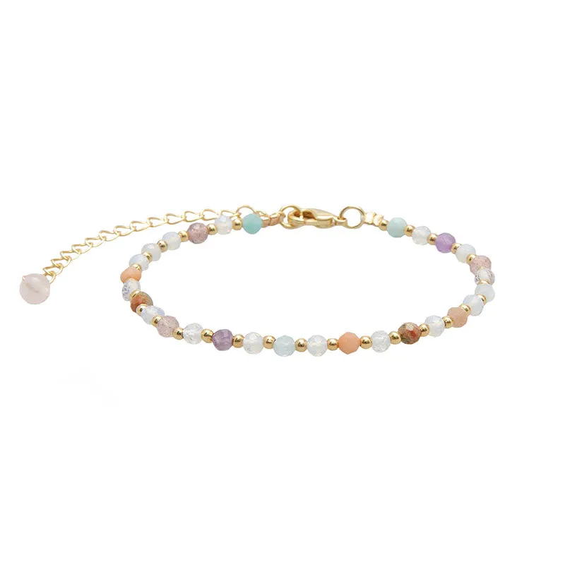 Healing + Inner Peace 3mm Metal Accent Bracelet sold by Lotus & Luna