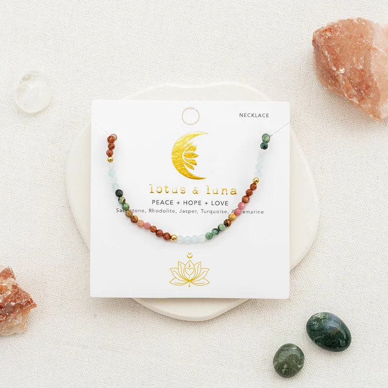 Peace, Hope, and Love 3mm Healing Necklace sold by Lotus & Luna product image thumbnail 5