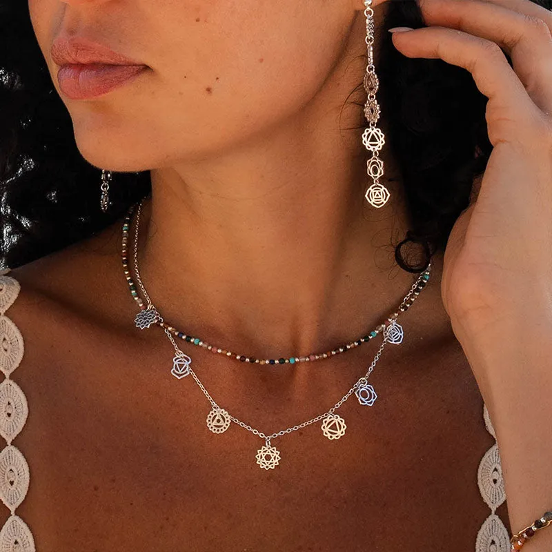 7 Chakras Dangle Necklace sold by Lotus & Luna product image thumbnail 3