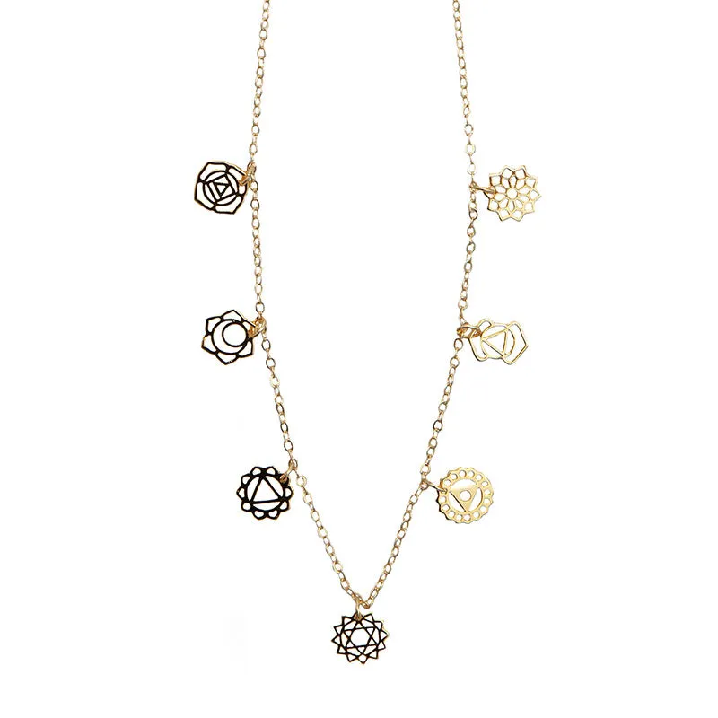 7 Chakras Dangle Necklace sold by Lotus & Luna product image thumbnail 4