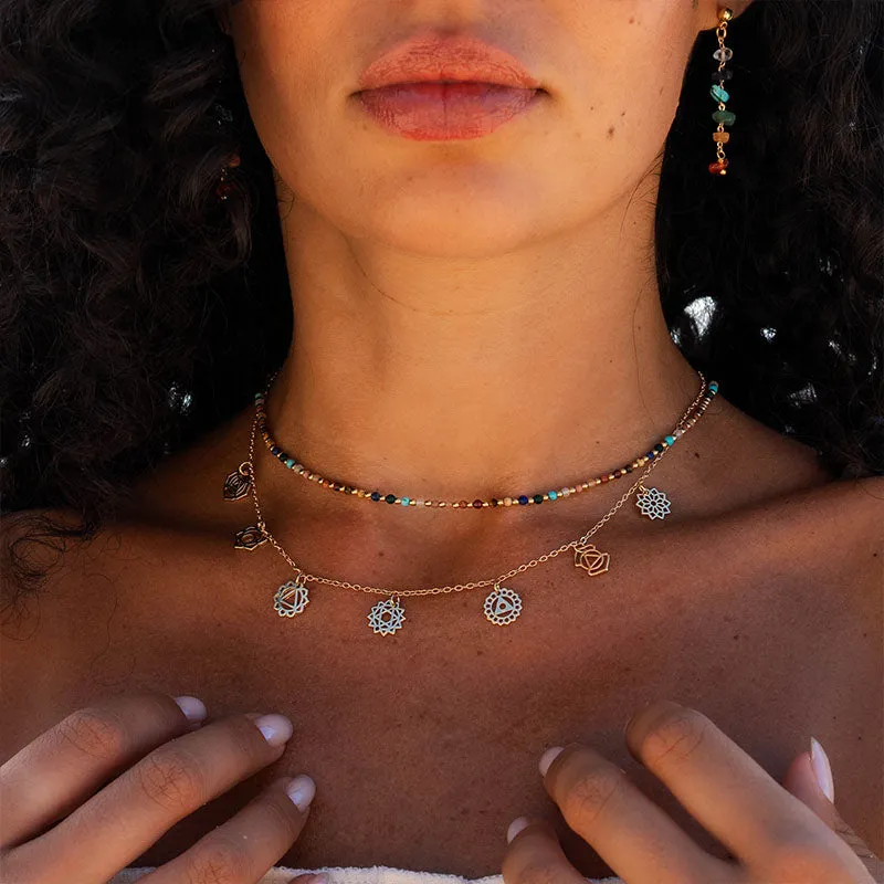 7 Chakras Dangle Necklace sold by Lotus & Luna product image thumbnail 2