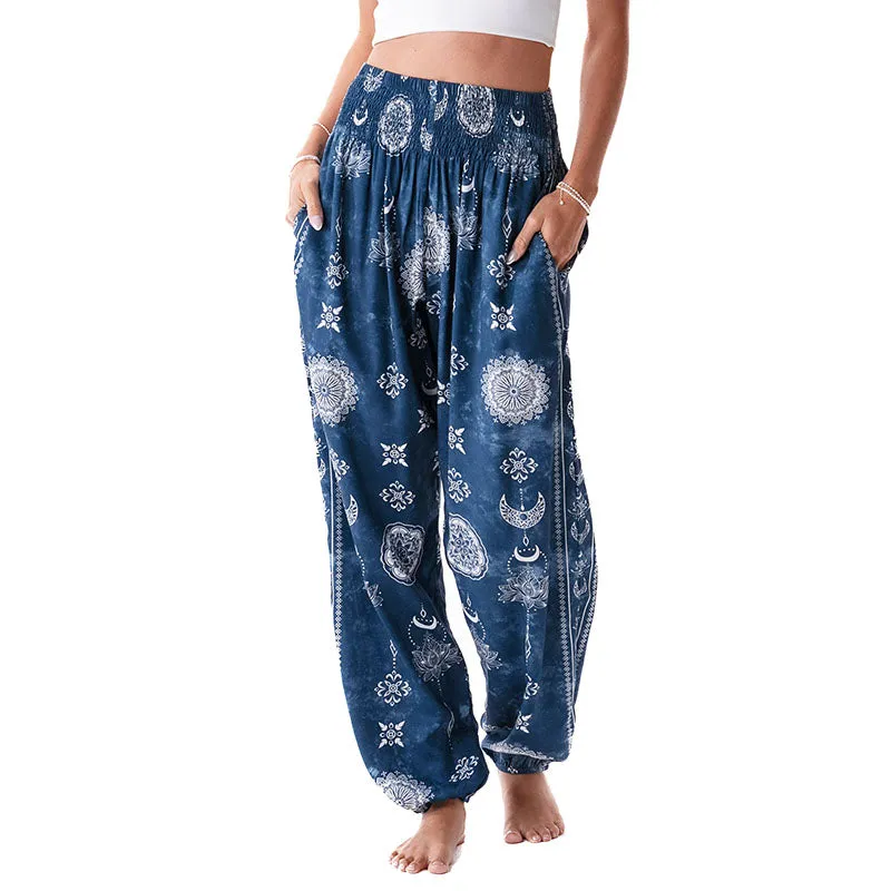 Nova Blue Harem Pants sold by Lotus & Luna