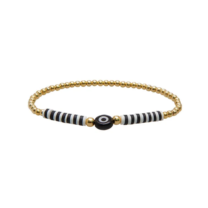 Protection Evil Eye Gold Bead Bracelet sold by Lotus & Luna