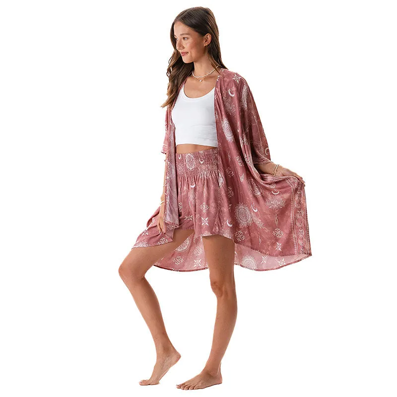 Dusty Rose Lotus Moon Shorts Lounge Set sold by Lotus & Luna product image thumbnail 4