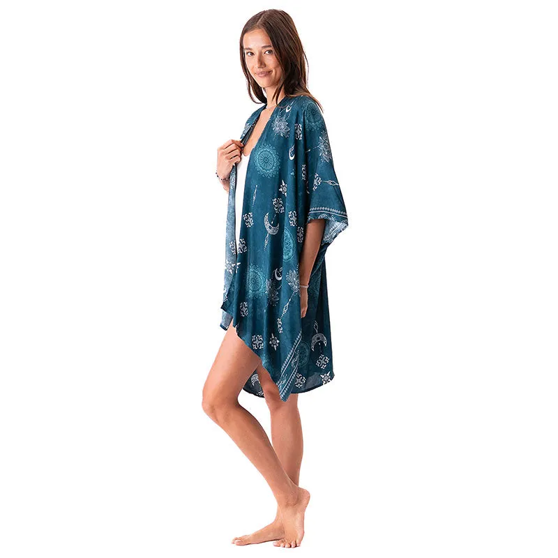 Cosmic Teal Kimono sold by Lotus & Luna product image thumbnail 5