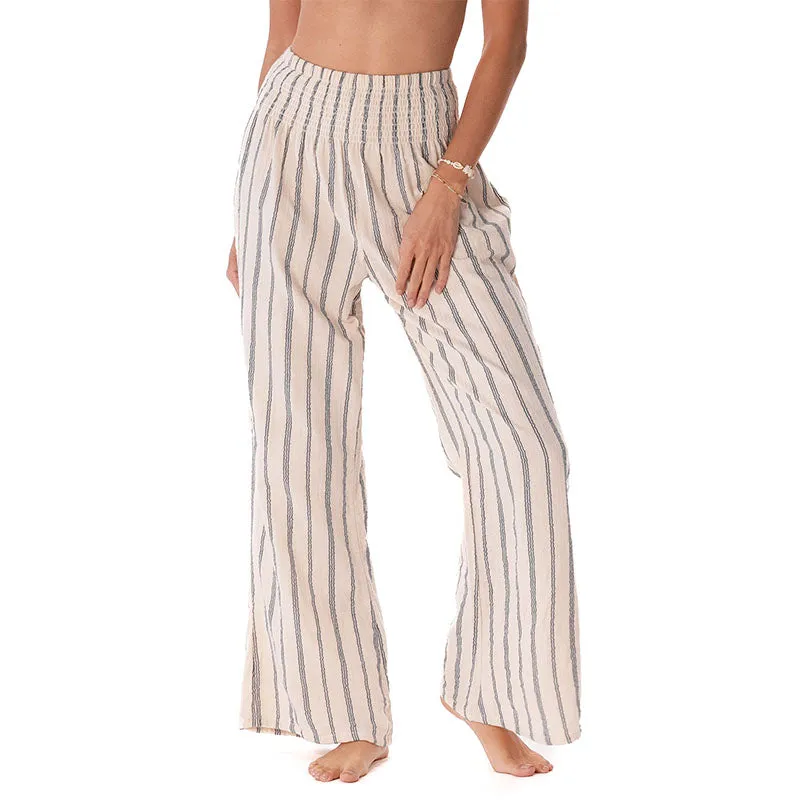 Sailor Stripe Wide Leg Cotton Pants sold by Lotus & Luna