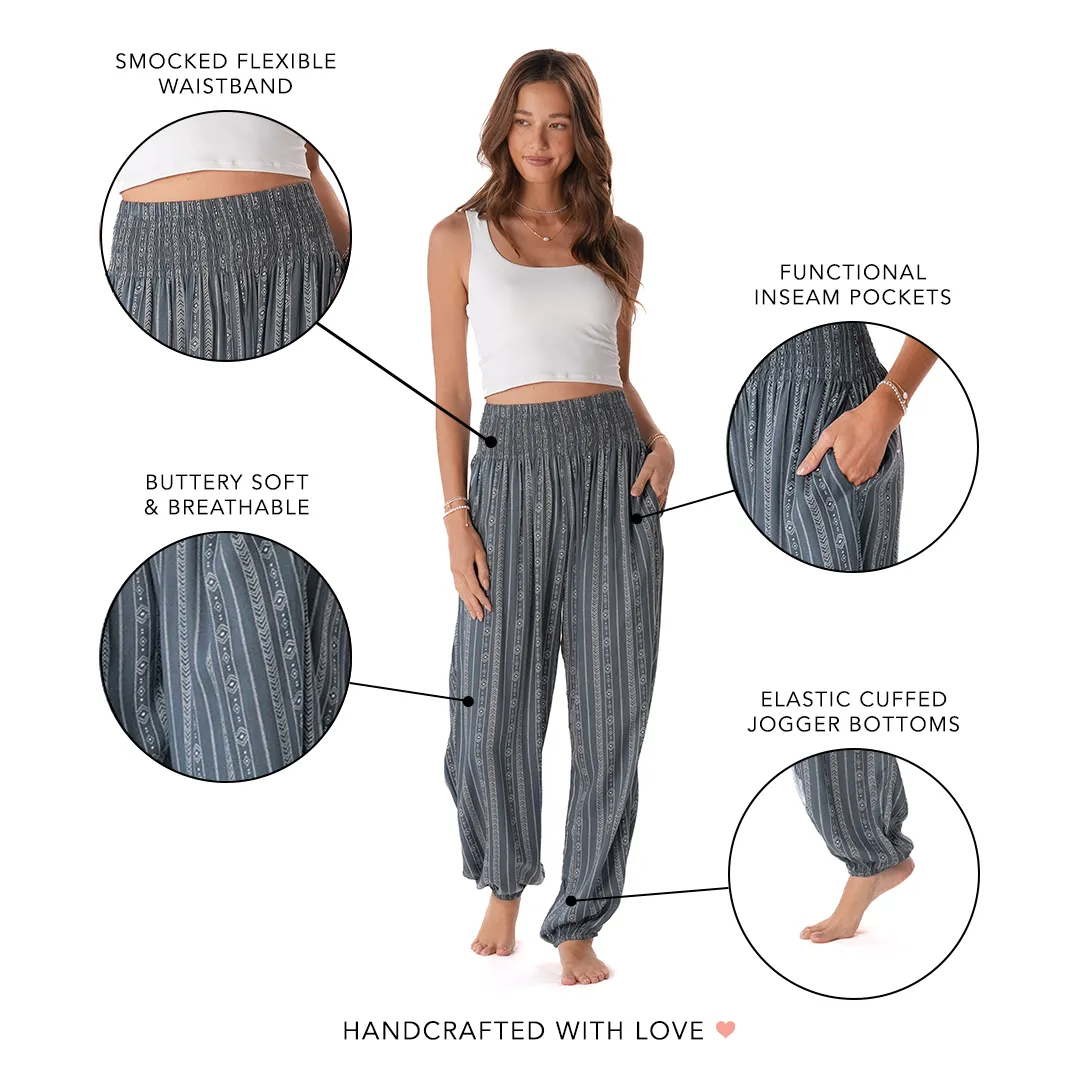 Charcoal Grey Tribal Stripe Harem Pants sold by Lotus & Luna product image thumbnail 4