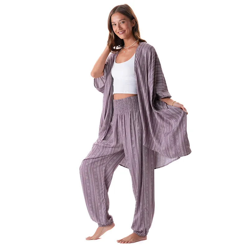 Mauve Tribal Stripe Lounge Set sold by Lotus & Luna product image thumbnail 4