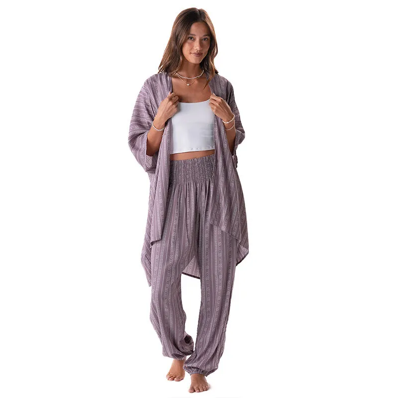 Mauve Tribal Stripe Lounge Set sold by Lotus & Luna