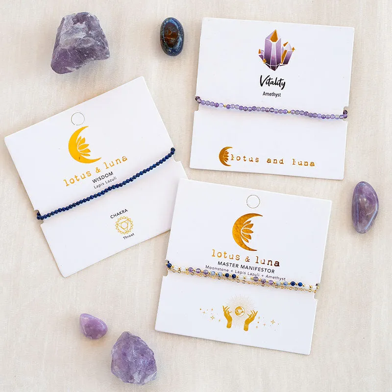 2mm Master Manifestor + 2mm Vitality + 2mm Wisdom Bracelet Stack sold by Lotus & Luna product image thumbnail 2