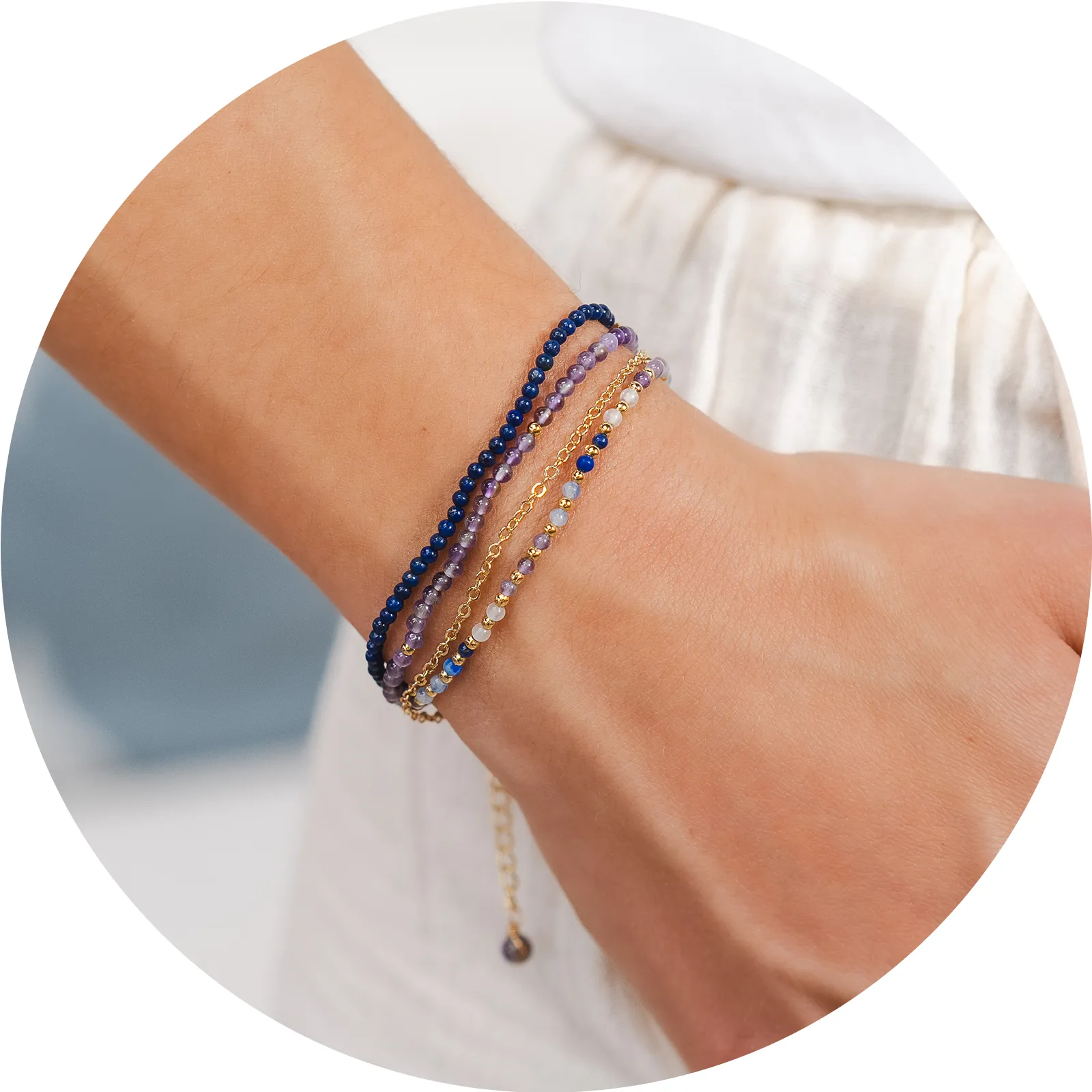 2mm Master Manifestor + 2mm Vitality + 2mm Wisdom Bracelet Stack sold by Lotus & Luna